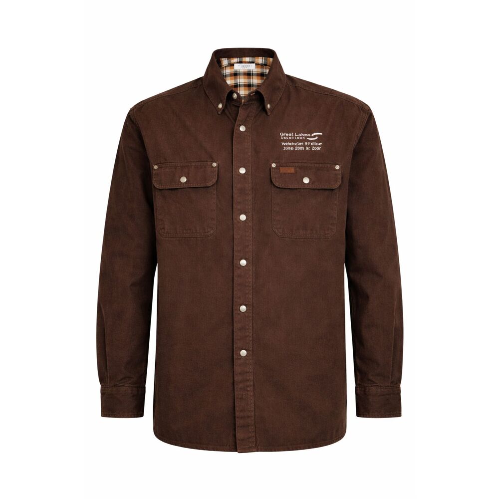 Carhartt JACKET Brown Duck Canvas Shirt Flannel Lined Snap Up Men Size 3XL LOGO